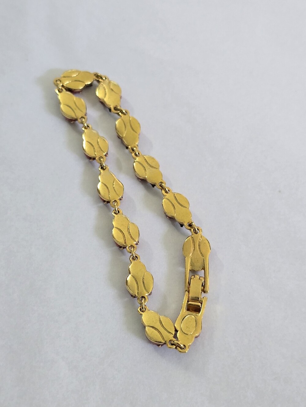 Vintage Lady Bug Enamel Tennis Bracelet Red And Gold Bug Link - Picture 5 of 7